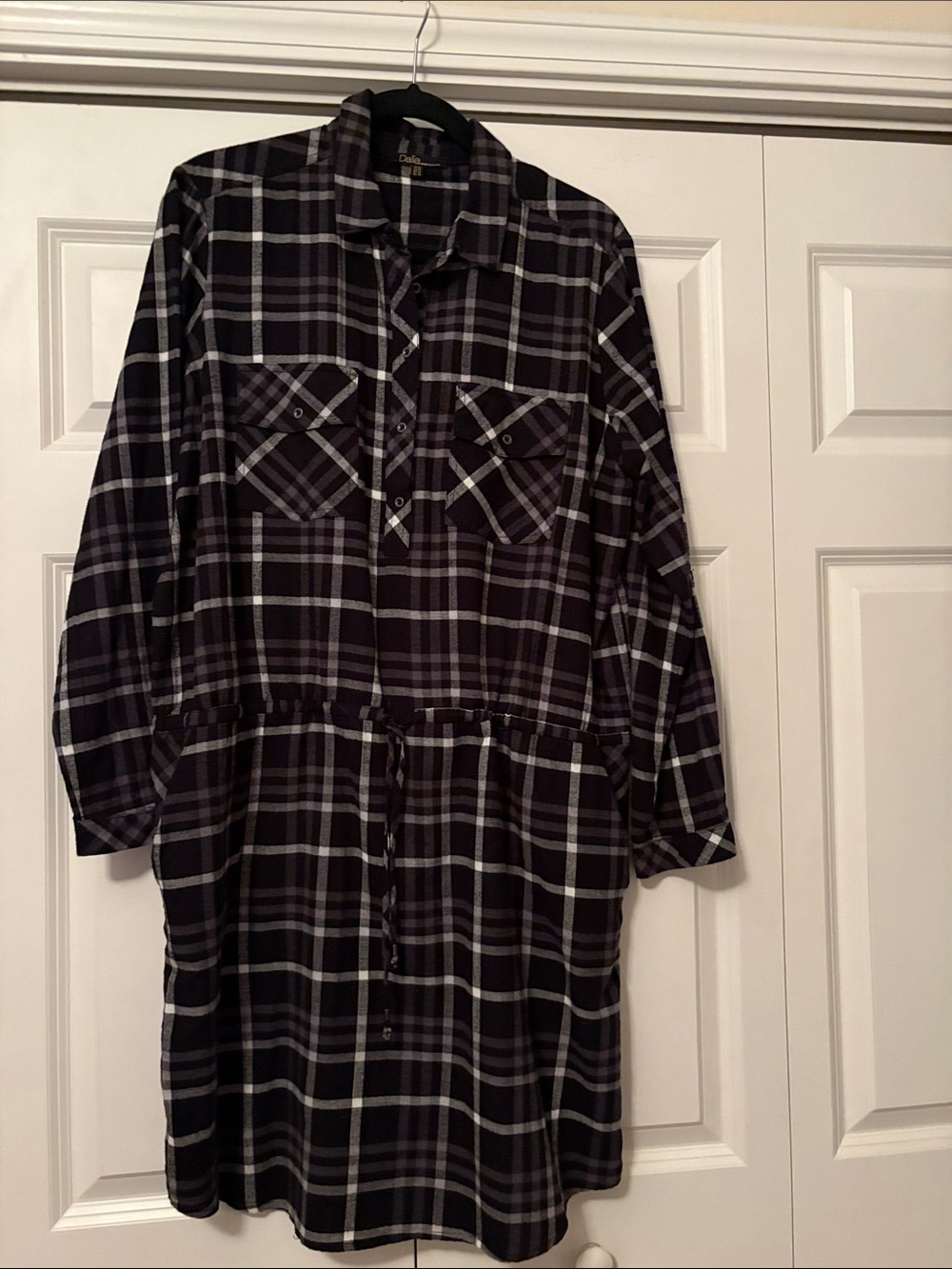 Dalia Black and White Plaid Mini Dress